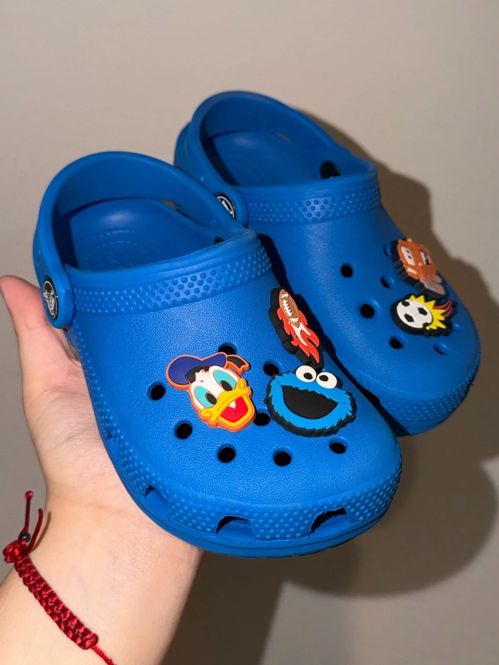 Kids Blue Clog Shoes with Fun Character Charms